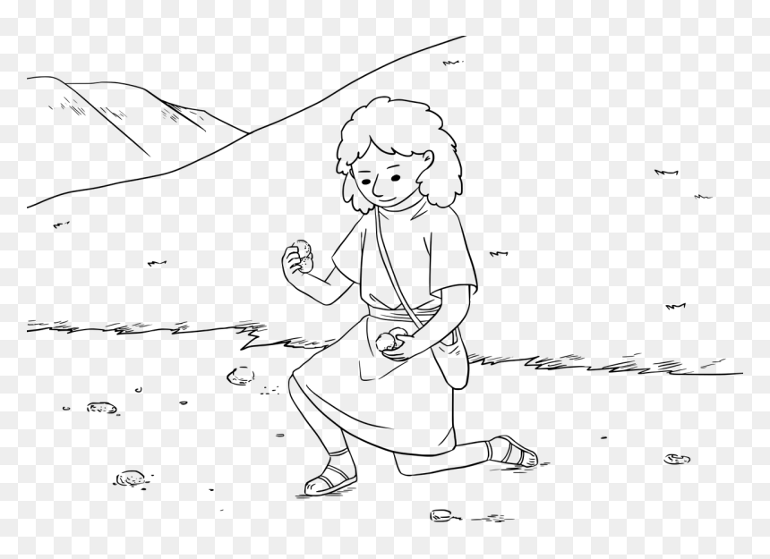 David And His Sling Colouring, HD Png Download - david and goliath png