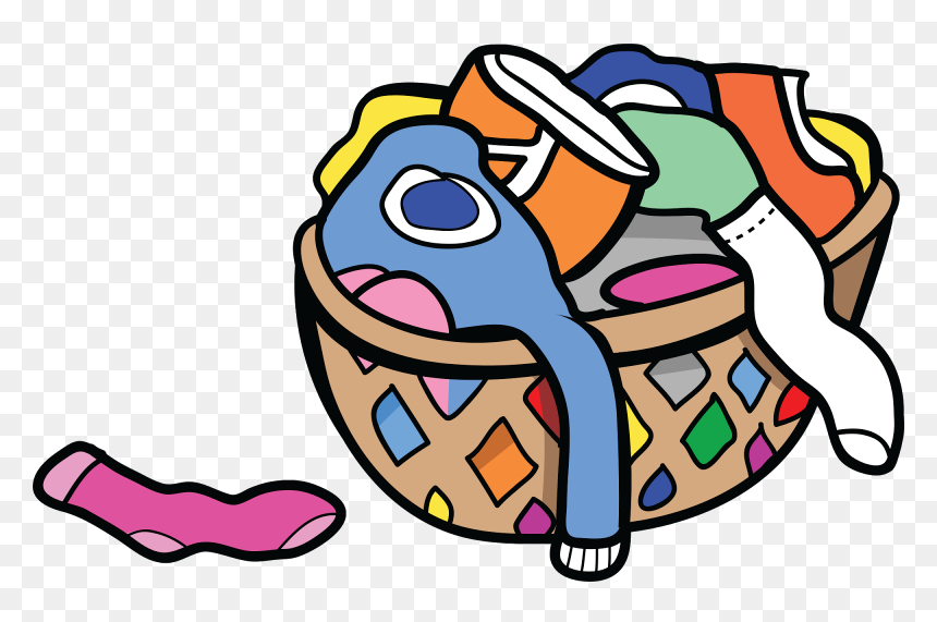 Dirty Clothes Clipart, HD Png Download - cartoon basket png