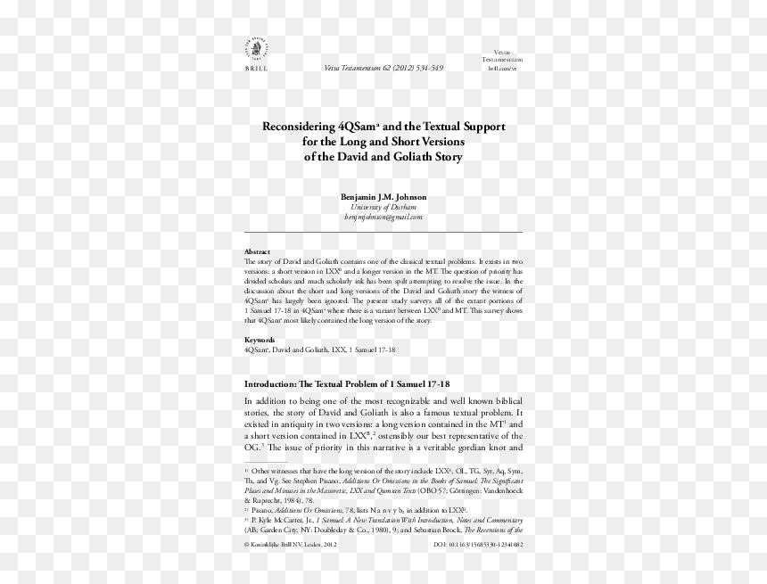 Document, HD Png Download - david and goliath png