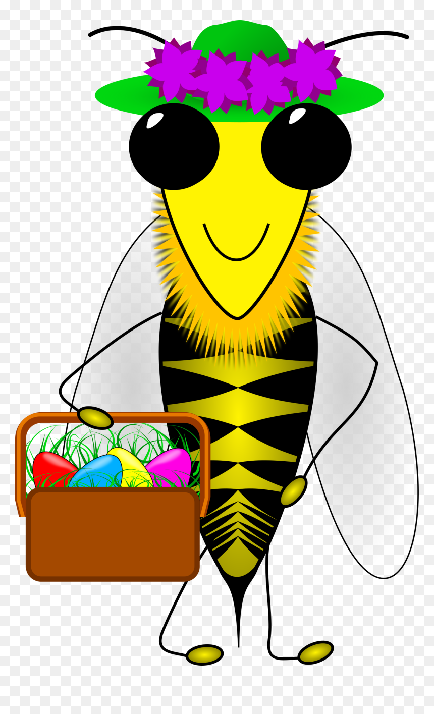 Easter Bee Clipart, HD Png Download - cartoon basket png