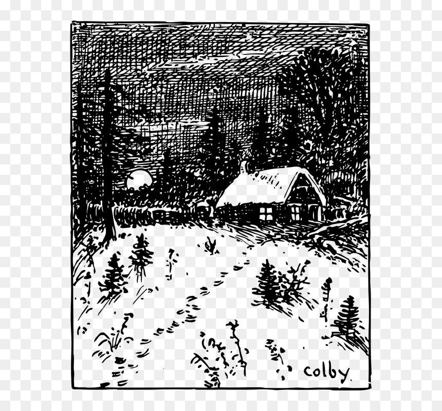 Peisaj De Iarna Alb Negru, HD Png Download - winter scene png