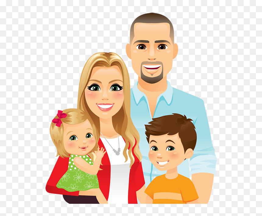 Family Of 4 Clipart, HD Png Download - familia feliz png