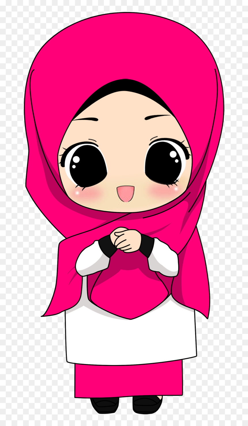 Kartun Hijab Png, Transparent Png - muslimah png
