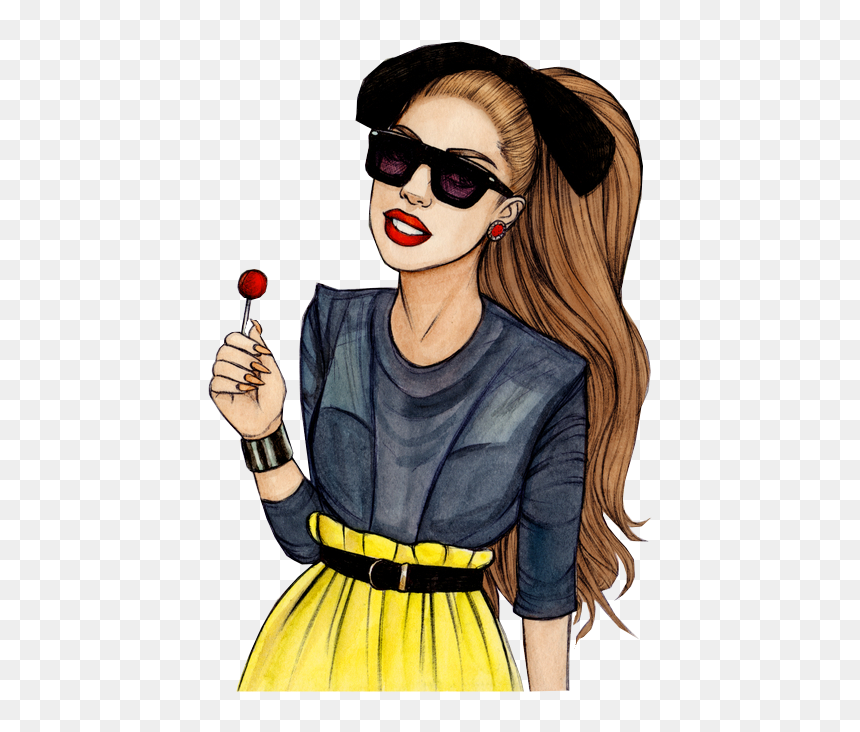 Lady Gaga Drawing, HD Png Download - tumblr overlays png one direction