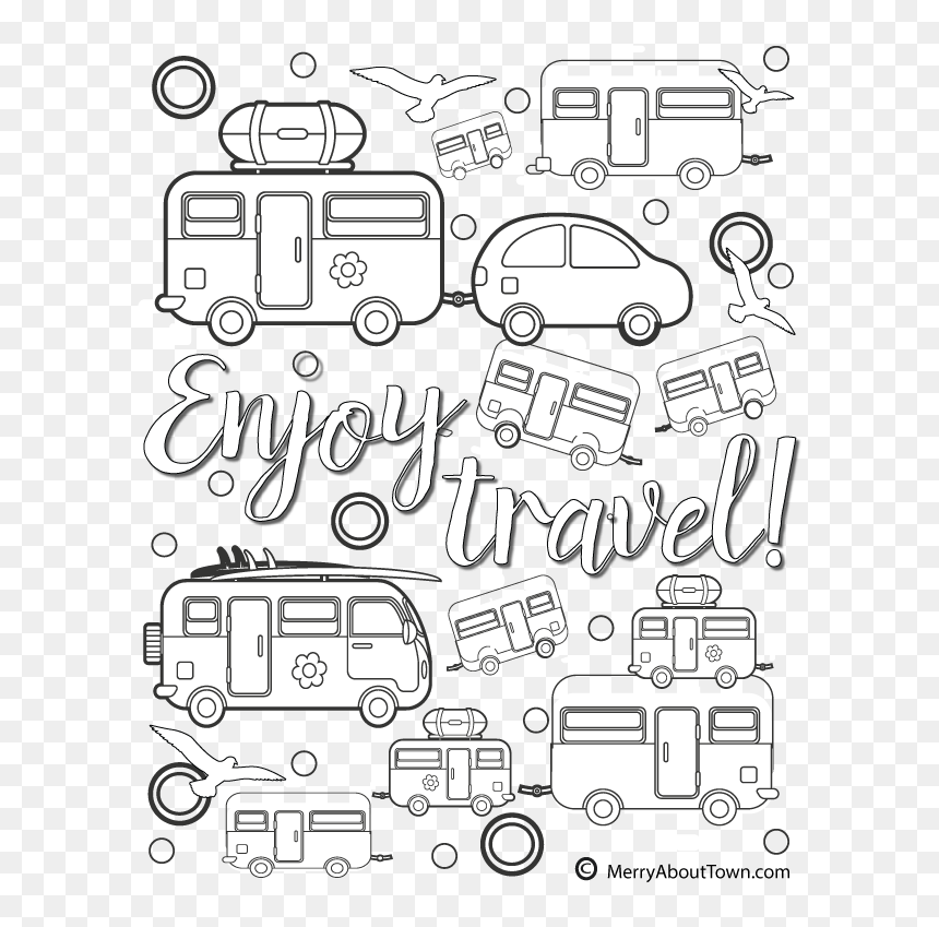 Drawing, HD Png Download - vintage camper png