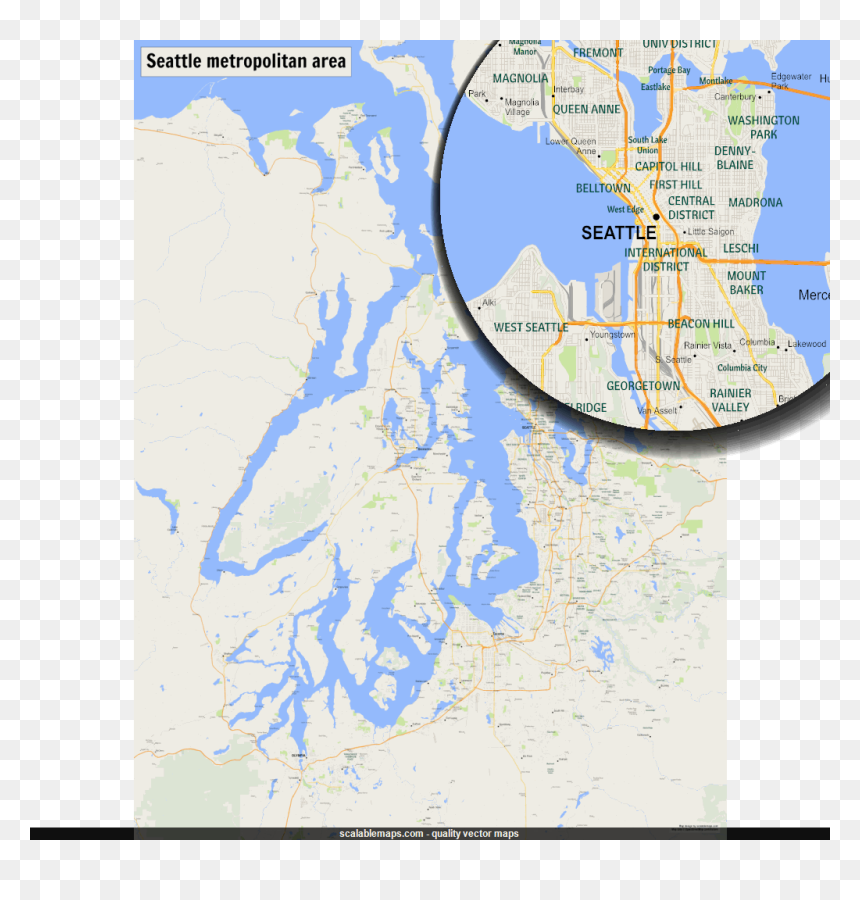 Puget Sound Wood Map, HD Png Download - seattle map png