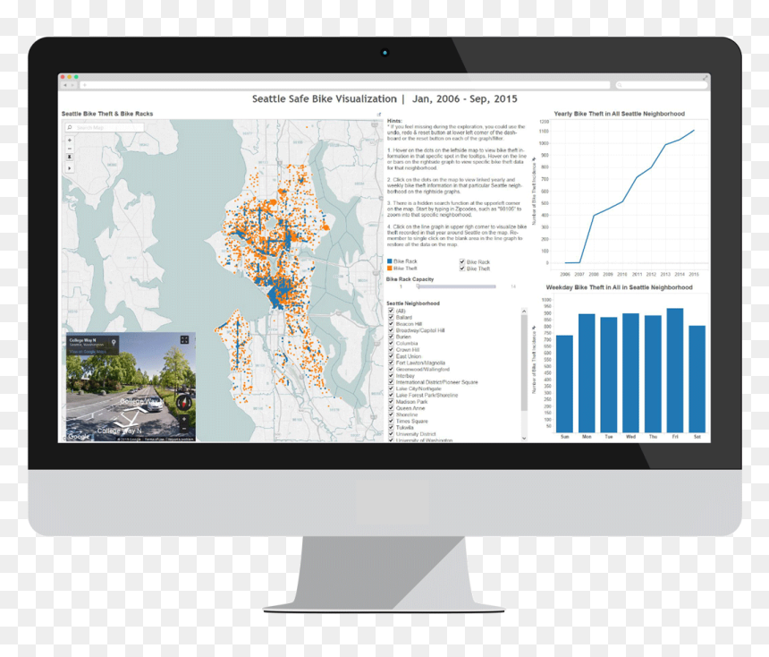 Computer Monitor, HD Png Download - seattle map png
