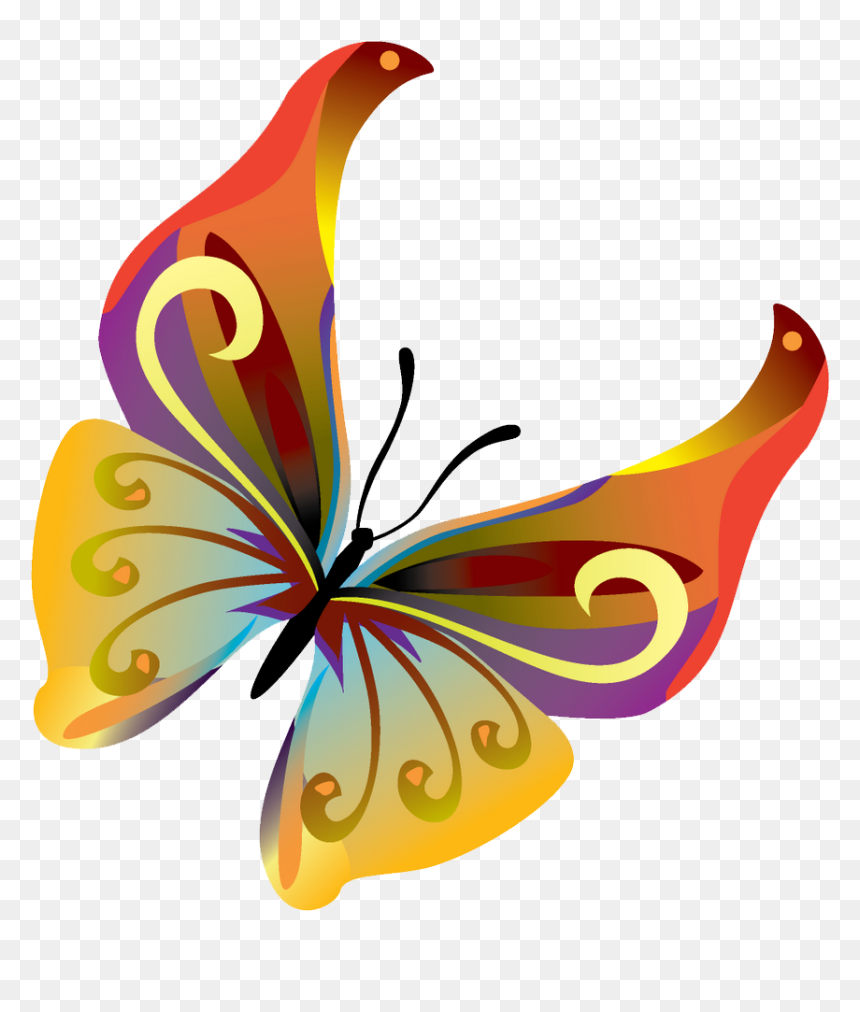 Butterfly Vector Transparent, HD Png Download - mariposa vector png
