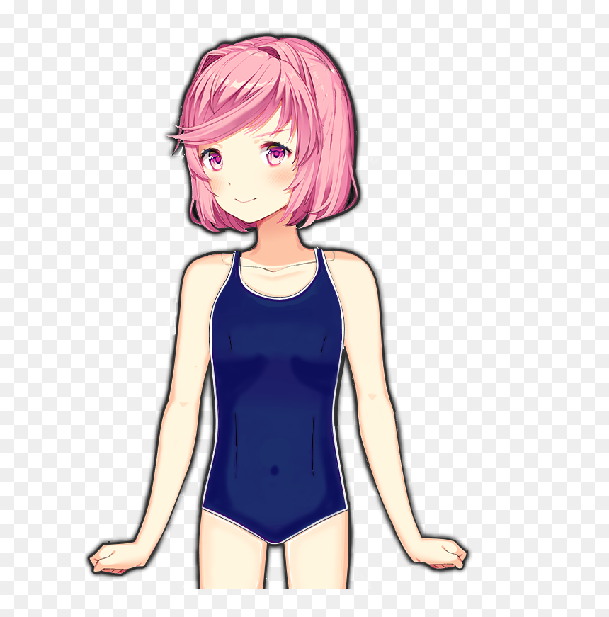Ddlc School Swimsuit, HD Png Download - japanese school girl png