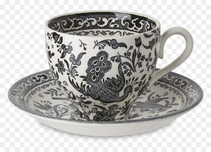 Black And White Cup And Saucer, HD Png Download - teacups png