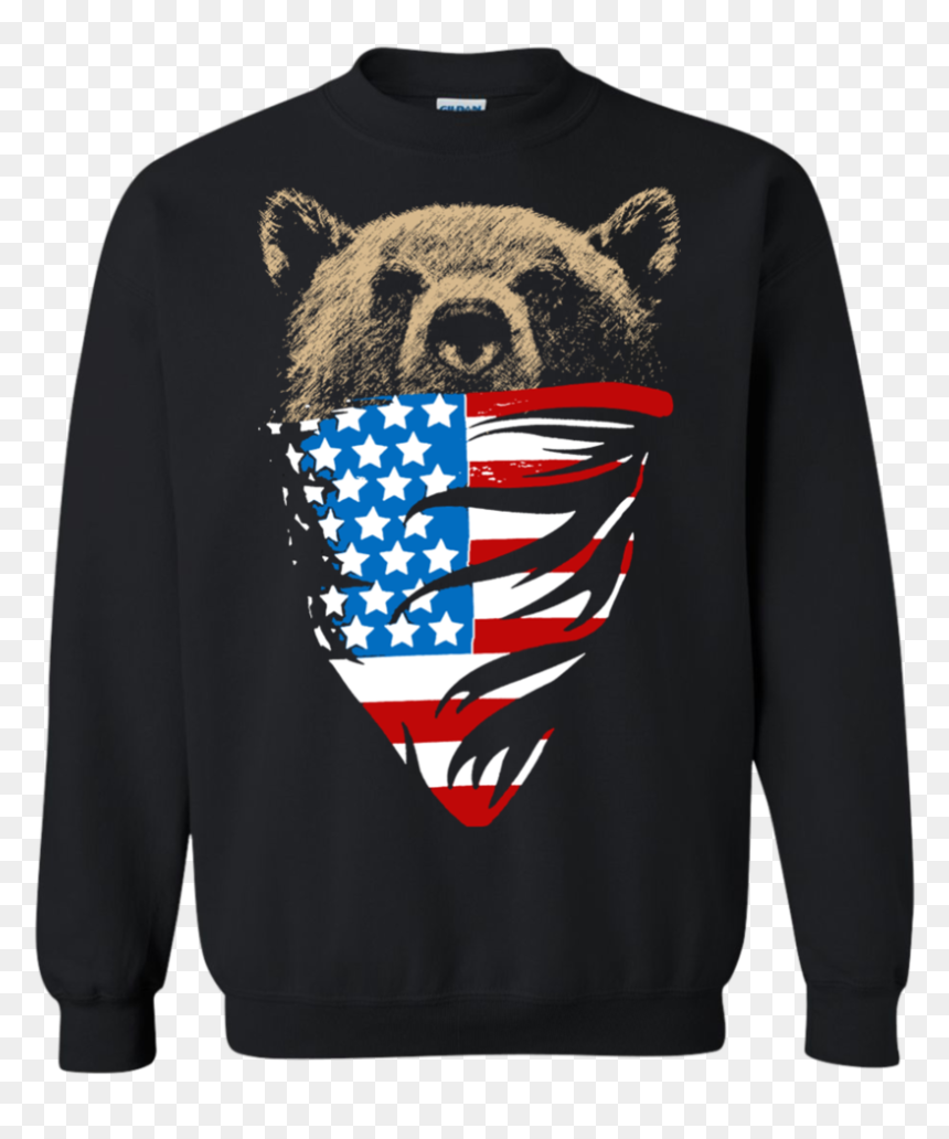 American Flag Grizzly Bear, HD Png Download - american flag png