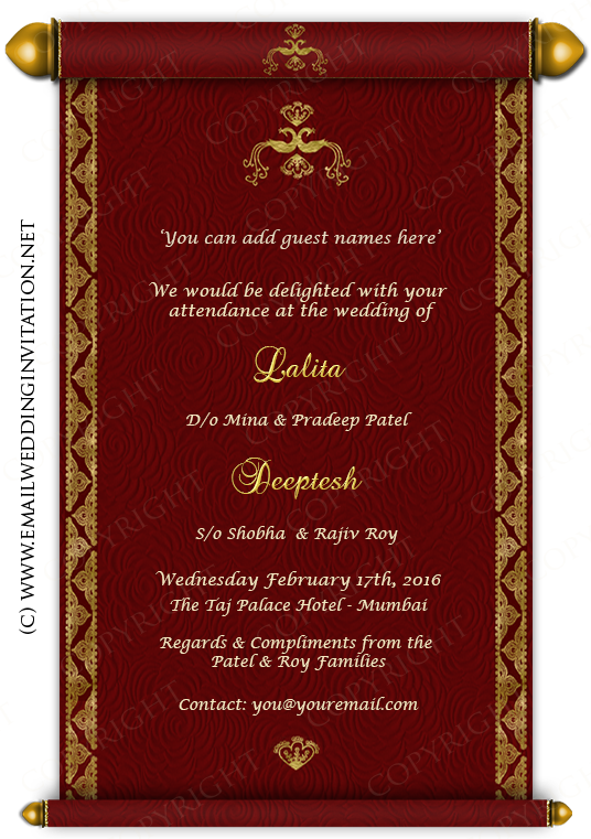 Download Thumb Image - Wedding Invitations Templates Indian, HD Png ...