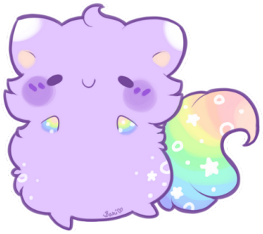 Download Purple Rainbow Blush Cat Kitty Kawaii Cute Kawaiicute - Cute ...