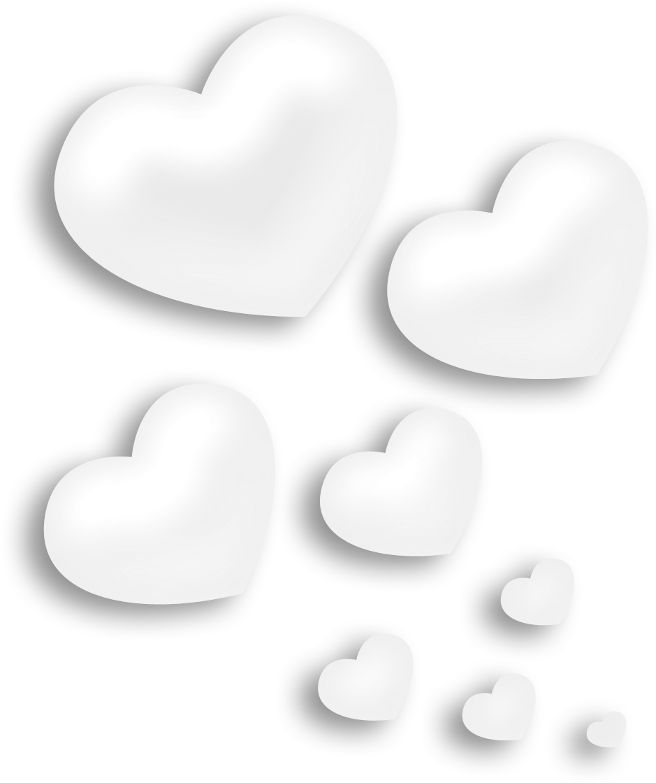 Download Transparent Background White Hearts, HD Png Download - vhv