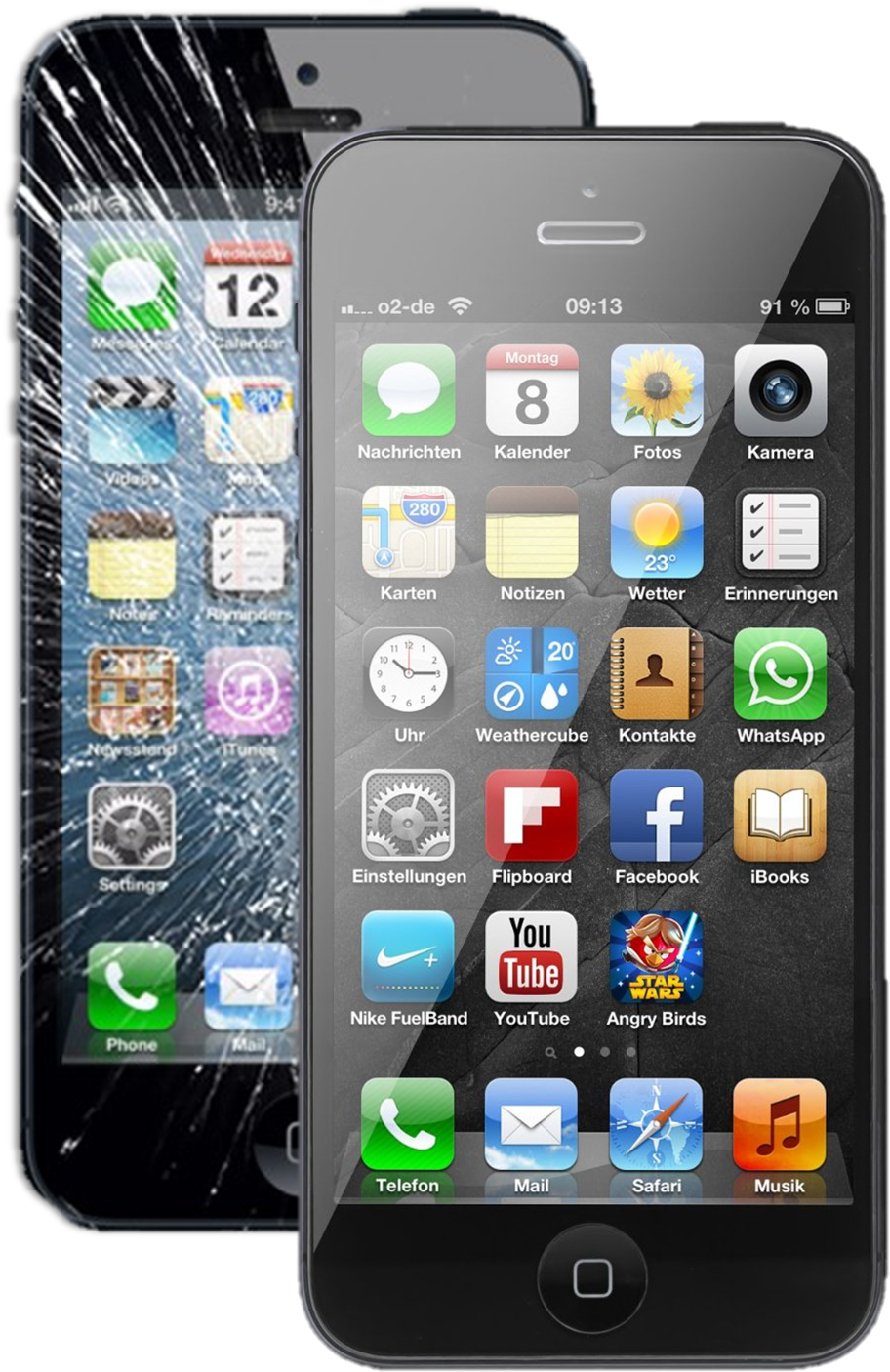 Download Iphone Broken & Fixed - Iphone 5, HD Png Download - vhv