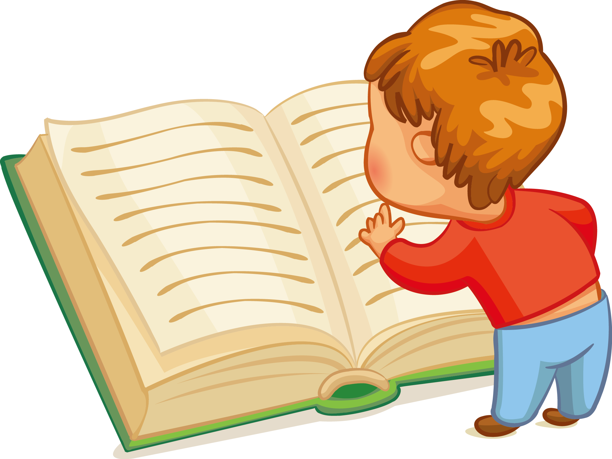 Download Transparent Kid Reading Clipart - Children Reading Books ...